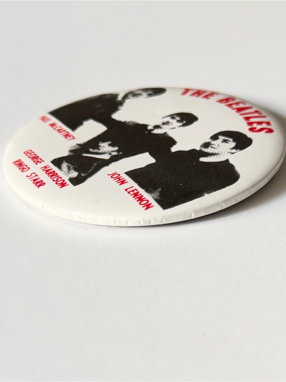 Vintage 1960s The Beatles Fab Four Oversized 3.5” Pictorial Pinback Button - Picture 2 of 7